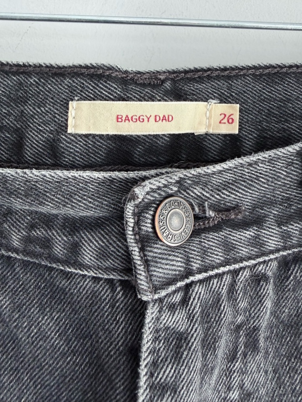 Levi's Premium BAGGY DAD WOMEN'S JEANS Size 26 Boot Barn Washed Black Gray - Picture 9 of 16